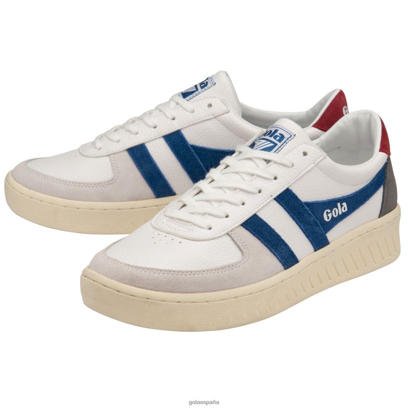 calzado V4PZL265 hombres Gola zapatillas clásicas grandslam trident blanco/azul marino/rojo intenso