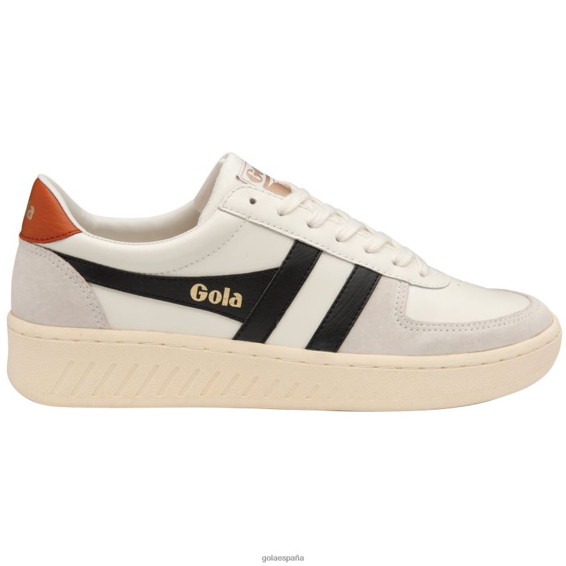 calzado V4PZL266 hombres Gola zapatillas clásicas grandslam clásicas blanco roto/negro/naranja malhumorado