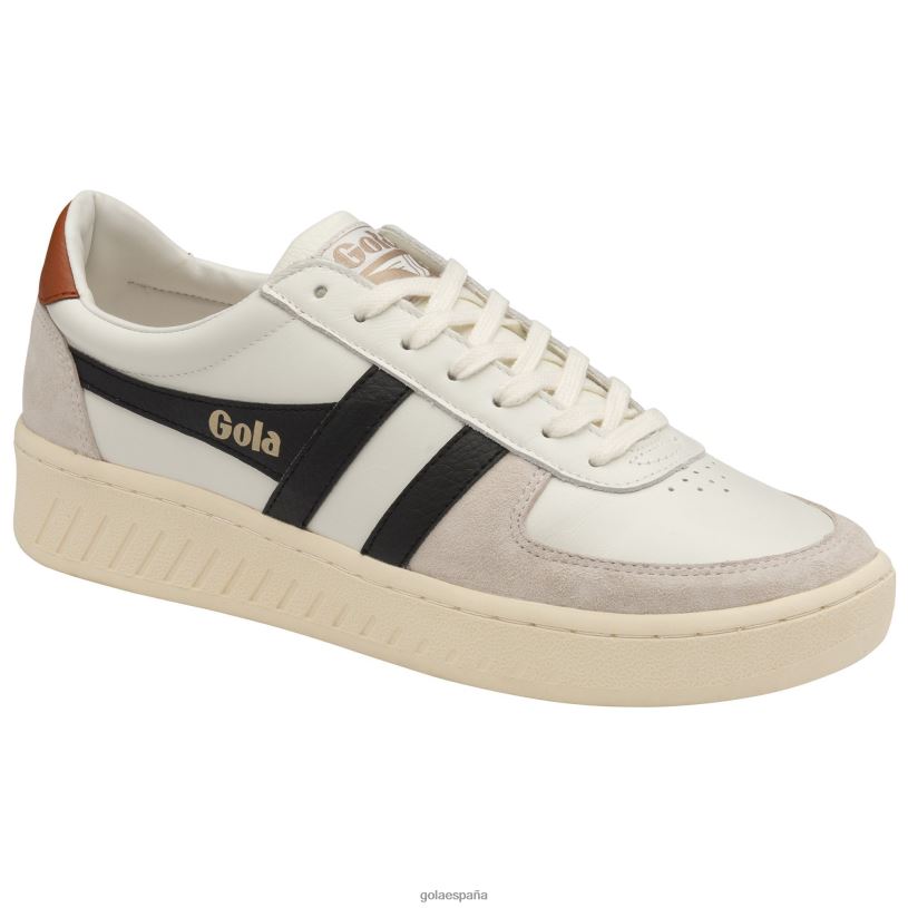 calzado V4PZL266 hombres Gola zapatillas clásicas grandslam clásicas blanco roto/negro/naranja malhumorado