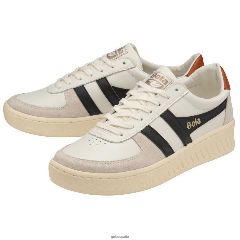calzado V4PZL266 hombres Gola zapatillas clásicas grandslam clásicas blanco roto/negro/naranja malhumorado