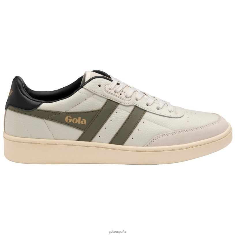 calzado V4PZL126 hombres Gola zapatillas clásicas contact de piel blanco hueso/caqui/negro