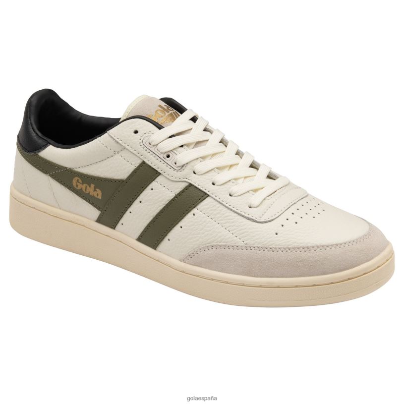 calzado V4PZL126 hombres Gola zapatillas clásicas contact de piel blanco hueso/caqui/negro