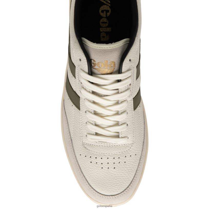 calzado V4PZL126 hombres Gola zapatillas clásicas contact de piel blanco hueso/caqui/negro