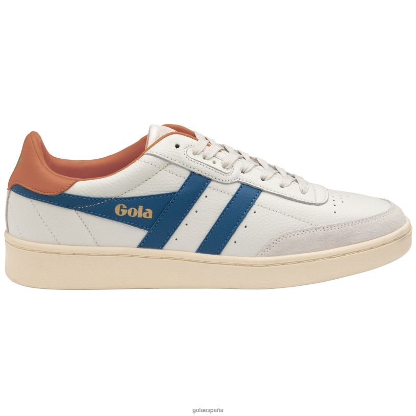 calzado V4PZL127 hombres Gola zapatillas clásicas contact de piel blanco/azul marino/naranja malhumorado