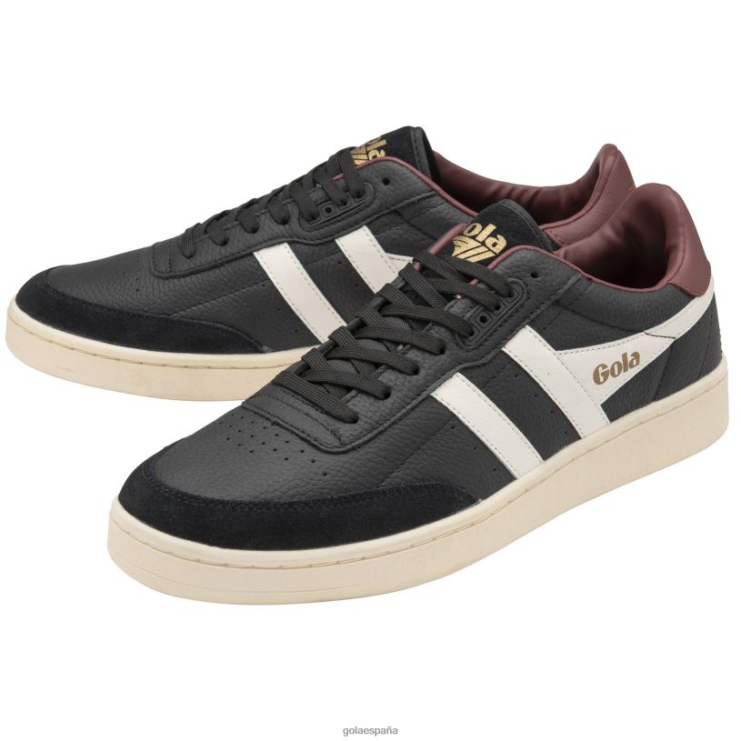 calzado V4PZL140 hombres Gola zapatillas clásicas contact de piel negro/blanco roto/burdeos