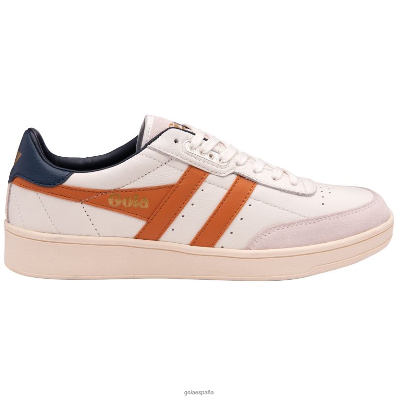 calzado V4PZL184 hombres Gola zapatillas clásicas contact de piel blanco/naranja malhumorado/azul marino
