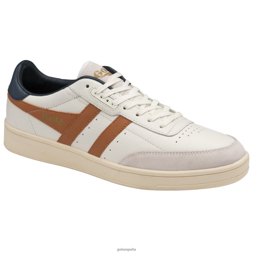 calzado V4PZL184 hombres Gola zapatillas clásicas contact de piel blanco/naranja malhumorado/azul marino