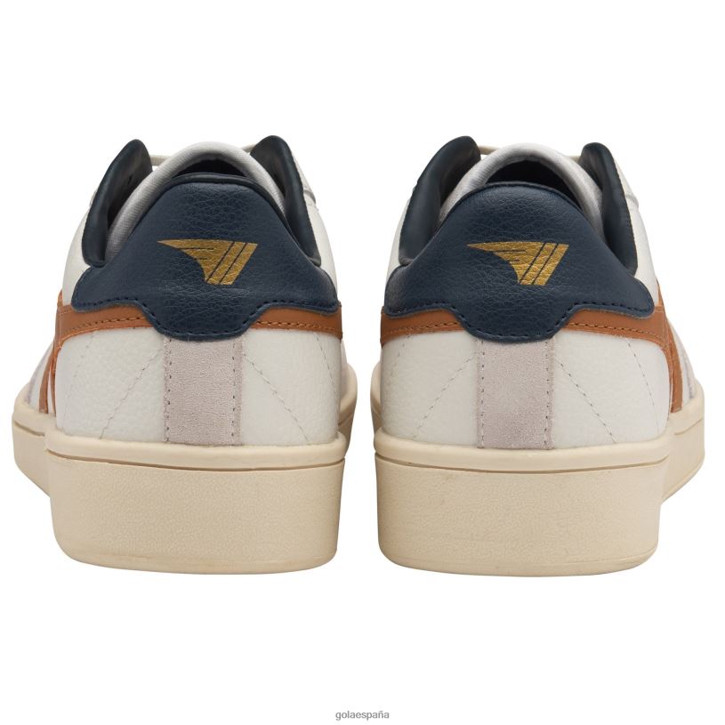 calzado V4PZL184 hombres Gola zapatillas clásicas contact de piel blanco/naranja malhumorado/azul marino