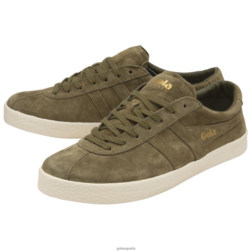 calzado V4PZL209 hombres Gola zapatillas clásicas de ante caqui/blanco hueso