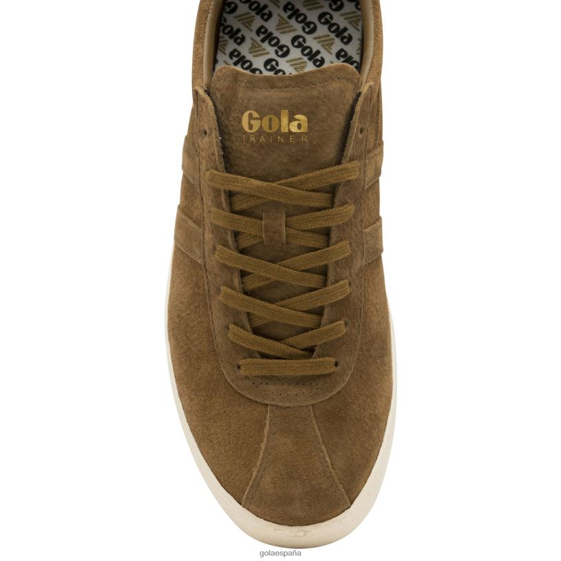 calzado V4PZL210 hombres Gola zapatillas clásicas de ante tabaco/blanco roto