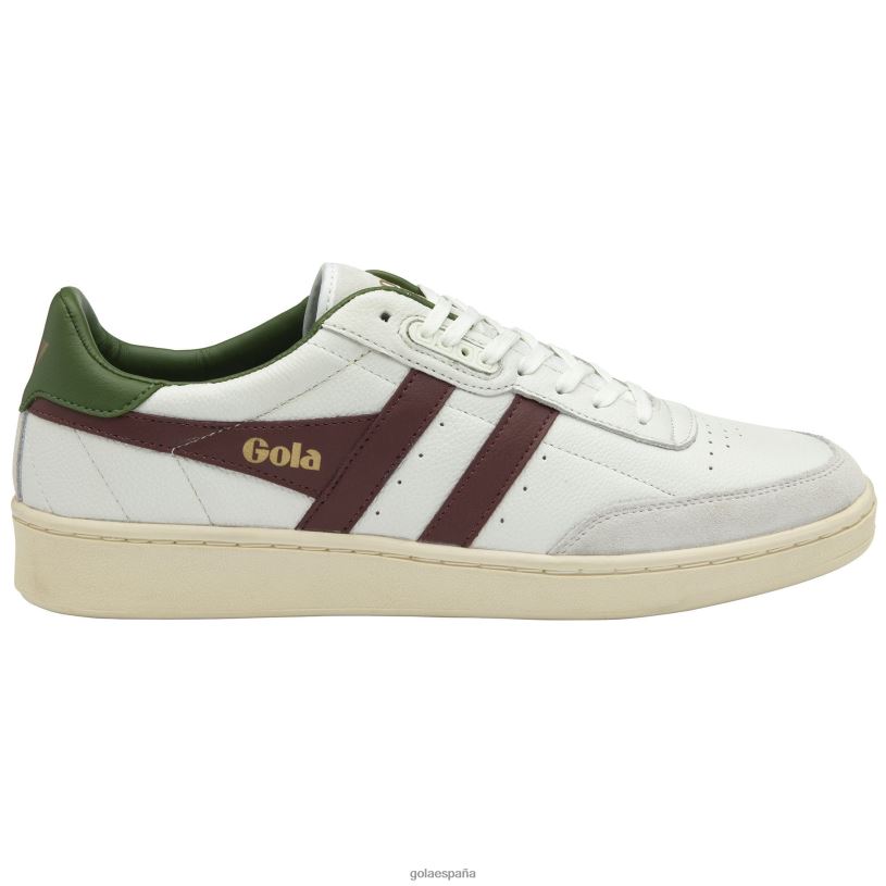 calzado V4PZL234 hombres Gola zapatillas clásicas contact de piel blanco/burdeos/verde oscuro