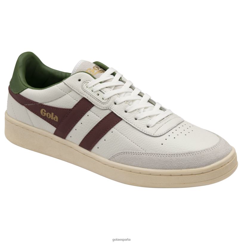 calzado V4PZL234 hombres Gola zapatillas clásicas contact de piel blanco/burdeos/verde oscuro
