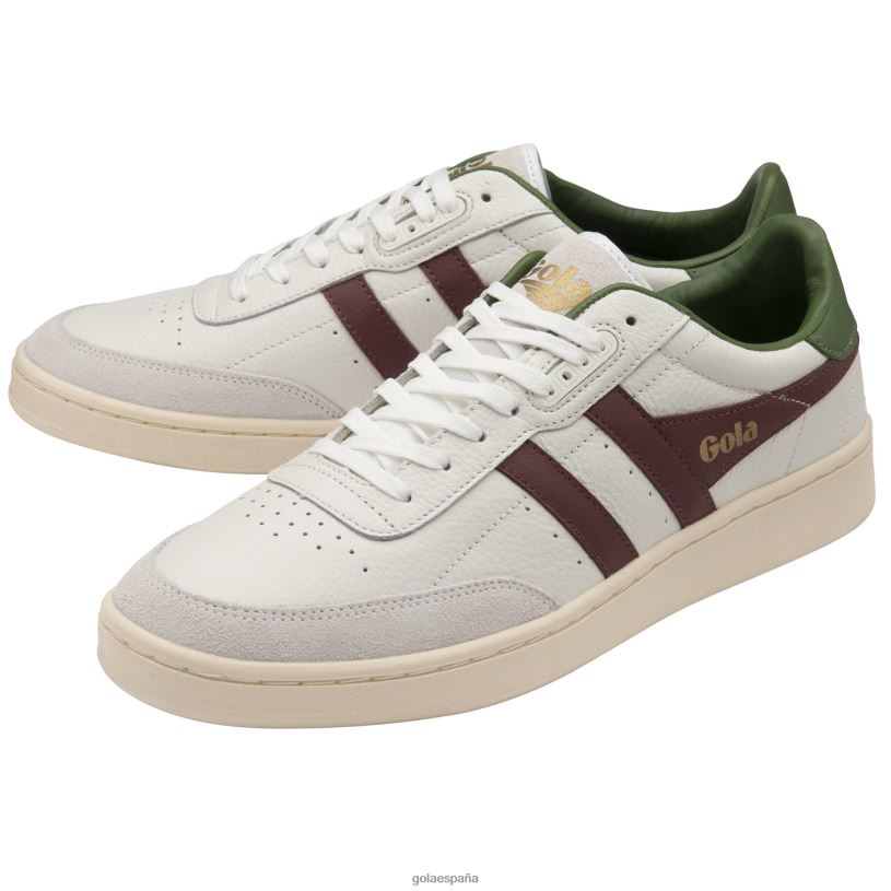 calzado V4PZL234 hombres Gola zapatillas clásicas contact de piel blanco/burdeos/verde oscuro