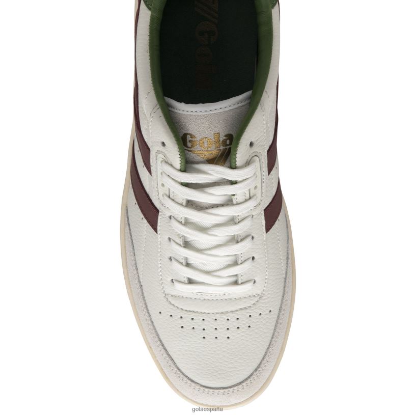 calzado V4PZL234 hombres Gola zapatillas clásicas contact de piel blanco/burdeos/verde oscuro