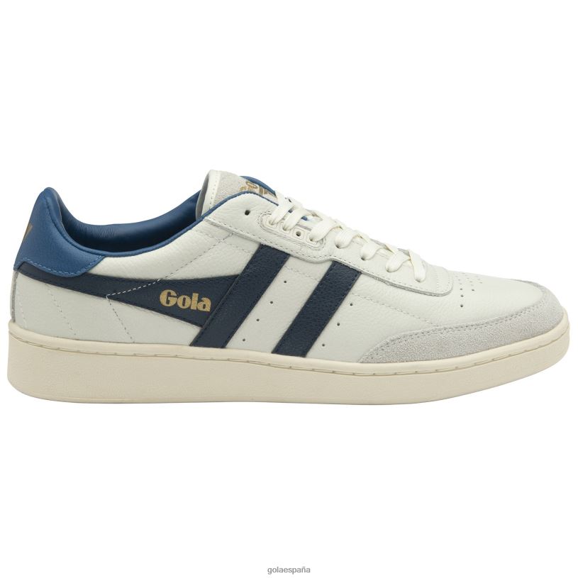 calzado V4PZL235 hombres Gola zapatillas clásicas contact de piel blanco hueso/azul marino/azul marino