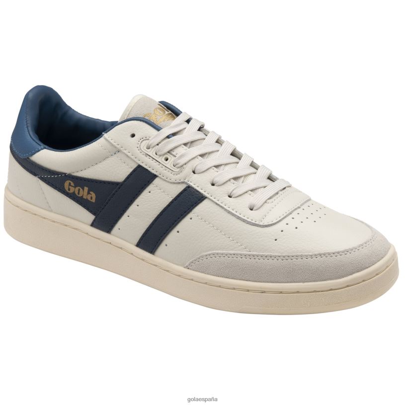 calzado V4PZL235 hombres Gola zapatillas clásicas contact de piel blanco hueso/azul marino/azul marino