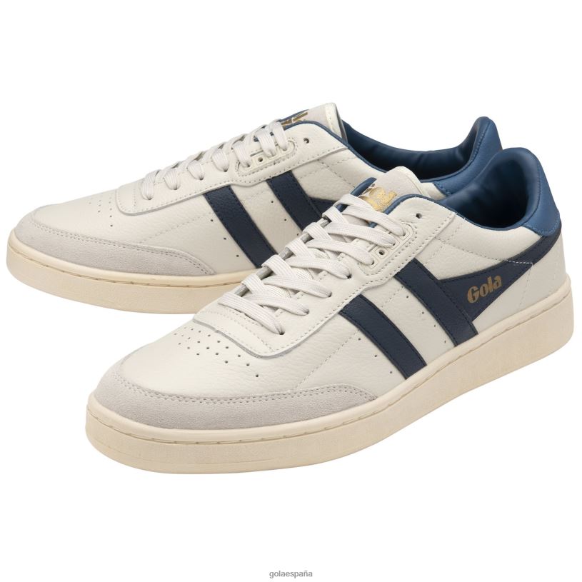 calzado V4PZL235 hombres Gola zapatillas clásicas contact de piel blanco hueso/azul marino/azul marino