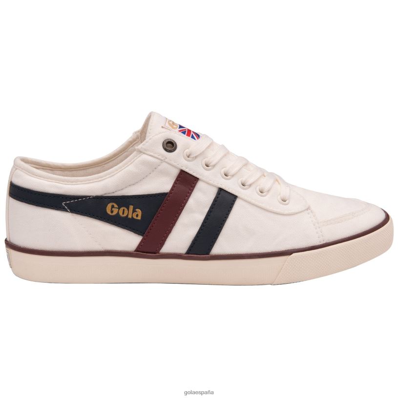 calzado V4PZL56 hombres Gola zapatillas veganas clásicas comet plimsoll 3 blanco roto/azul marino/burdeos