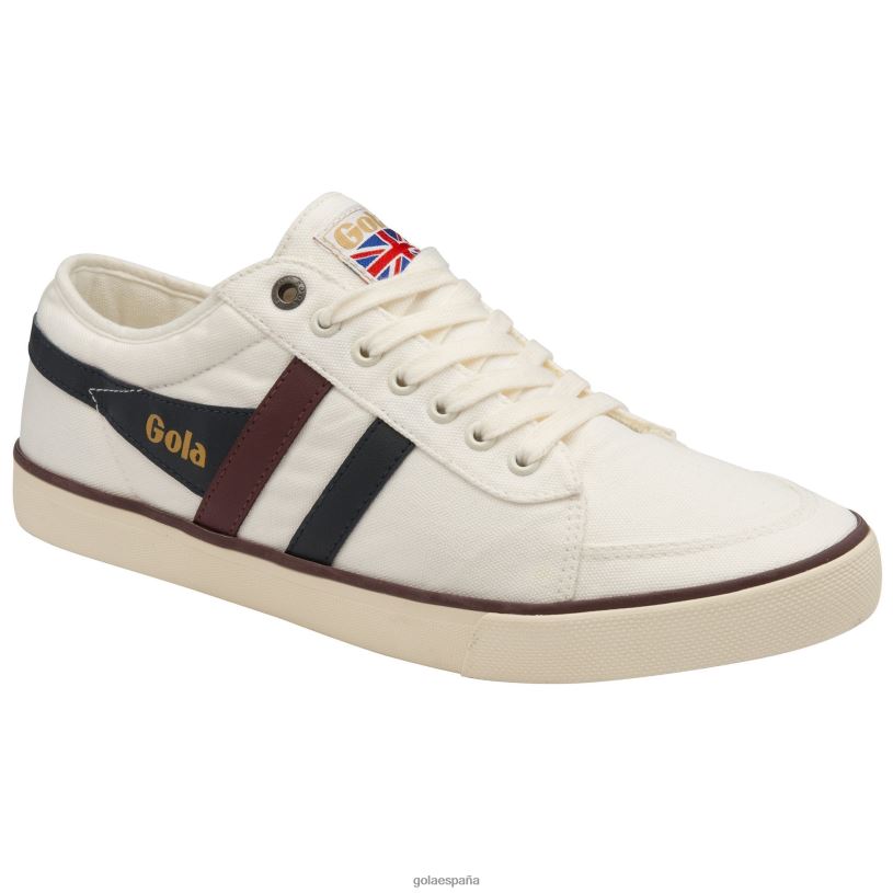 calzado V4PZL56 hombres Gola zapatillas veganas clásicas comet plimsoll 3 blanco roto/azul marino/burdeos