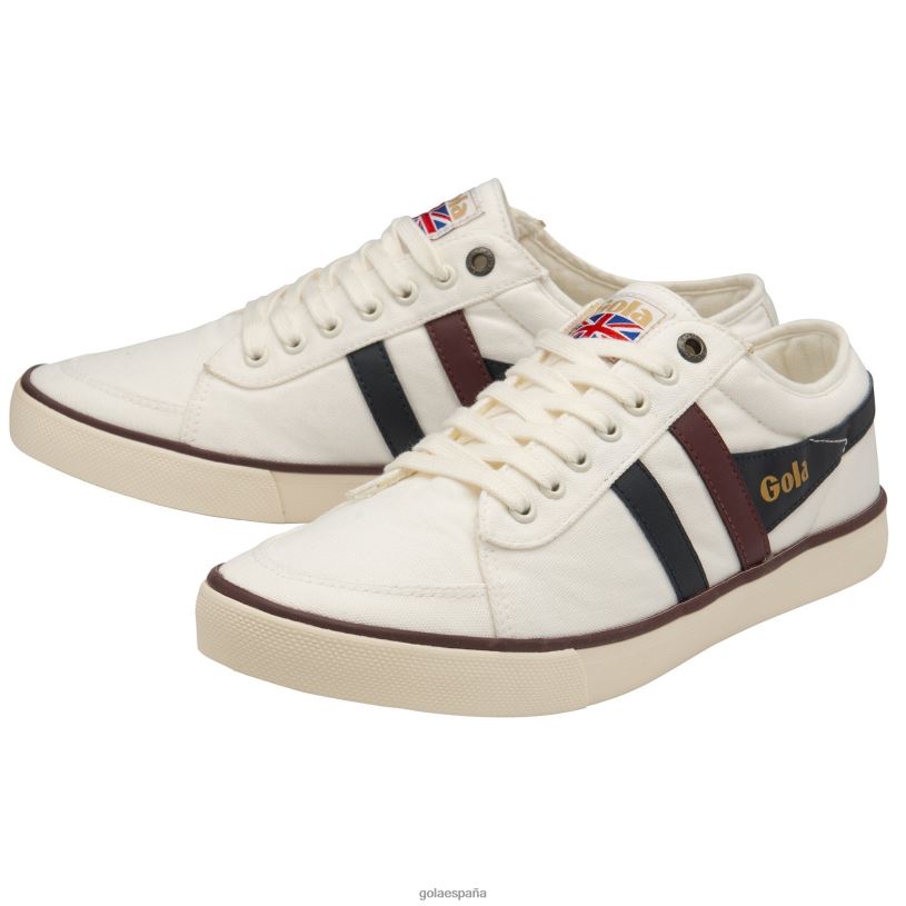 calzado V4PZL56 hombres Gola zapatillas veganas clásicas comet plimsoll 3 blanco roto/azul marino/burdeos