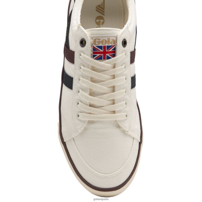 calzado V4PZL56 hombres Gola zapatillas veganas clásicas comet plimsoll 3 blanco roto/azul marino/burdeos