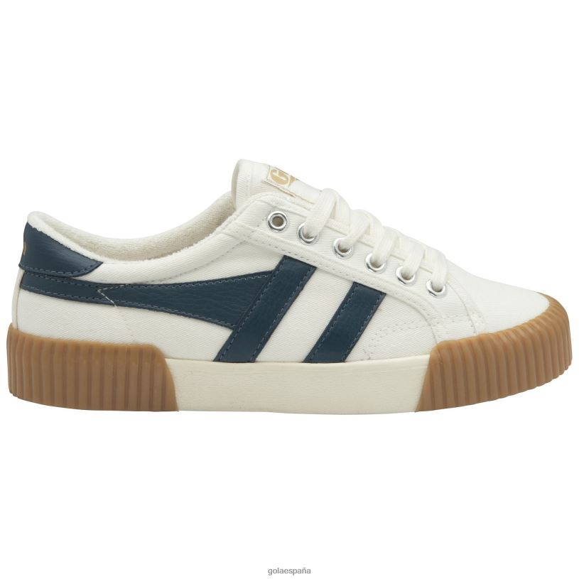 calzado V4PZL80 hombres Gola zapatillas veganas clásicas rally plimsoll blanco roto/azul vintage