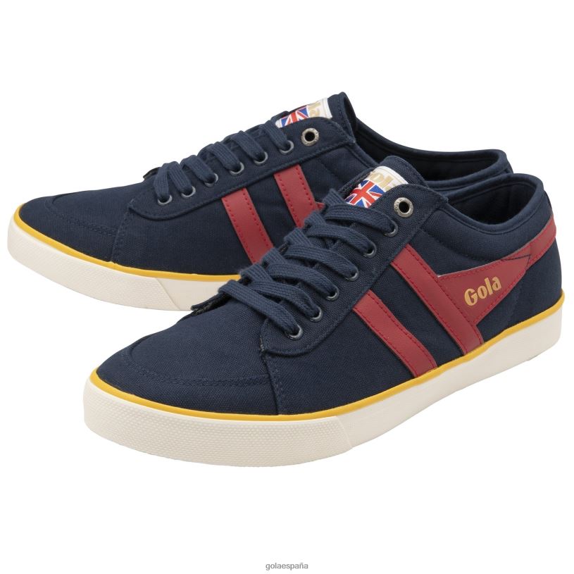 calzado V4PZL82 hombres Gola zapatillas veganas clásicas comet plimsoll 3 azul marino/rojo intenso/sol