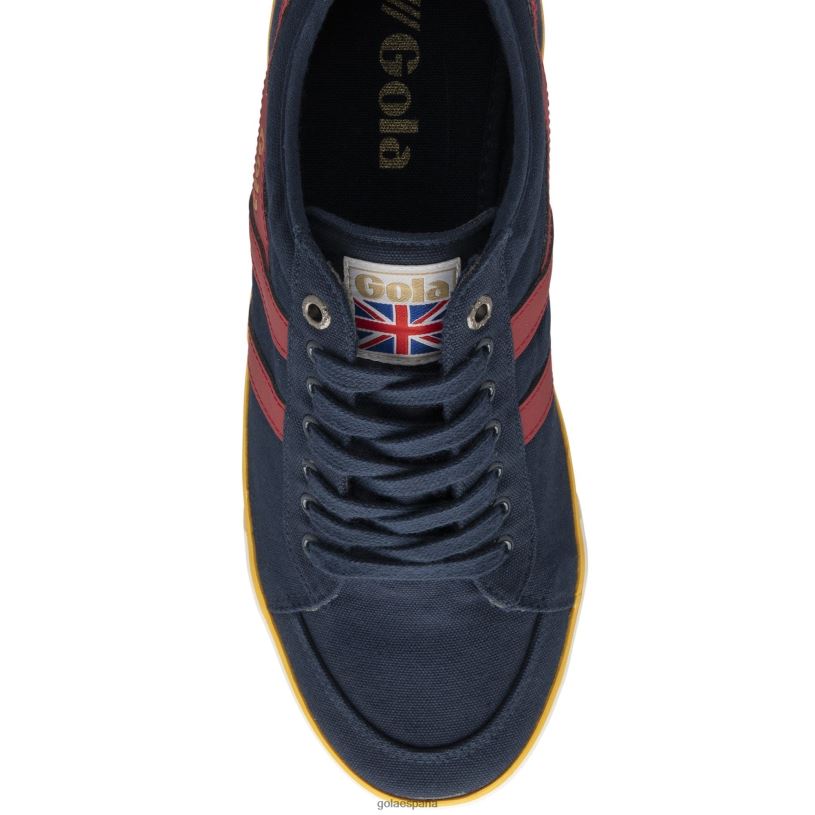 calzado V4PZL82 hombres Gola zapatillas veganas clásicas comet plimsoll 3 azul marino/rojo intenso/sol