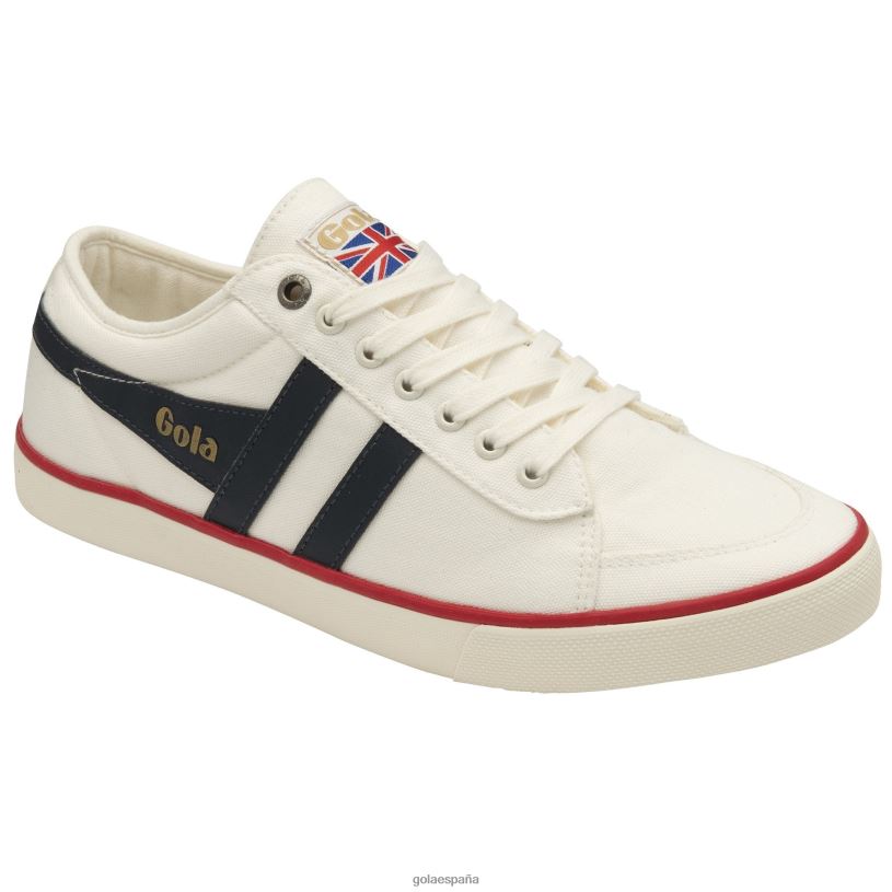 calzado V4PZL83 hombres Gola zapatillas veganas clásicas comet plimsoll 3 blanco roto/azul marino/rojo