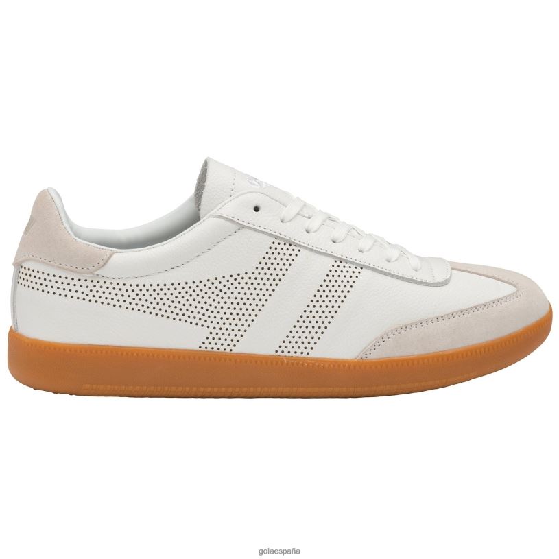 calzado V4PZL224 hombres Gola zapatillas clásicas ace de piel blanco/goma