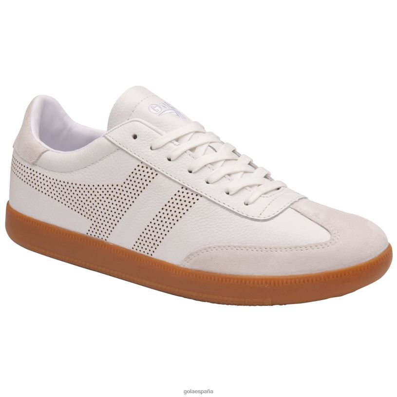 calzado V4PZL224 hombres Gola zapatillas clásicas ace de piel blanco/goma