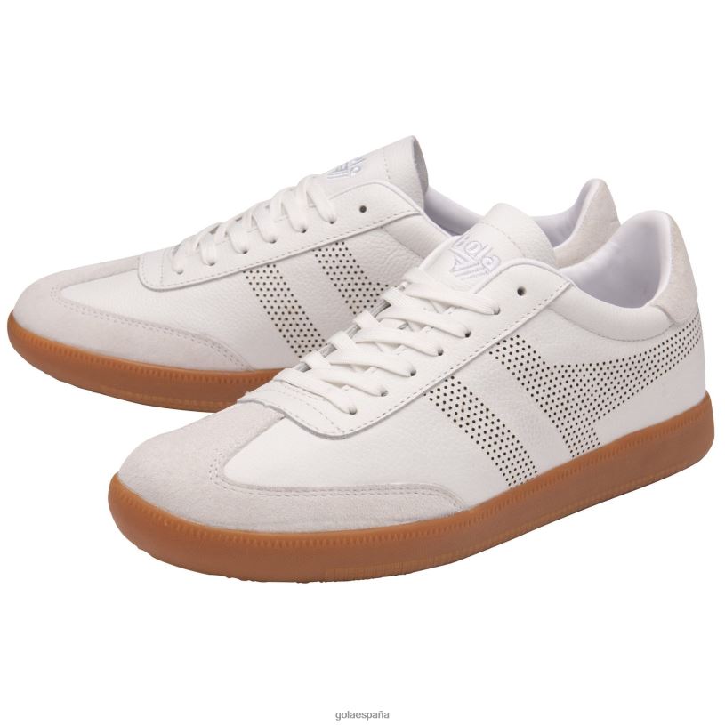 calzado V4PZL224 hombres Gola zapatillas clásicas ace de piel blanco/goma
