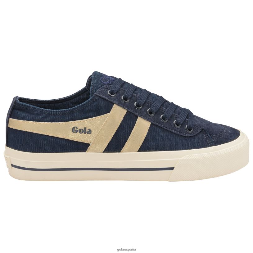 calzado V4PZL477 hombres Gola tenis classics quota ii plimsoll espejados azul marino/oro