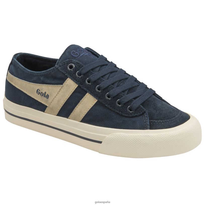 calzado V4PZL477 hombres Gola tenis classics quota ii plimsoll espejados azul marino/oro