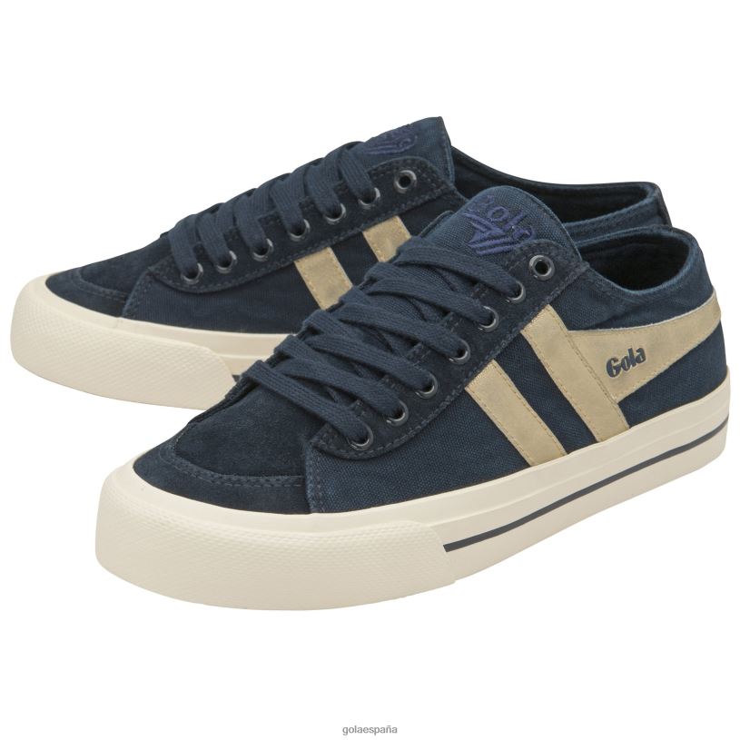calzado V4PZL477 hombres Gola tenis classics quota ii plimsoll espejados azul marino/oro