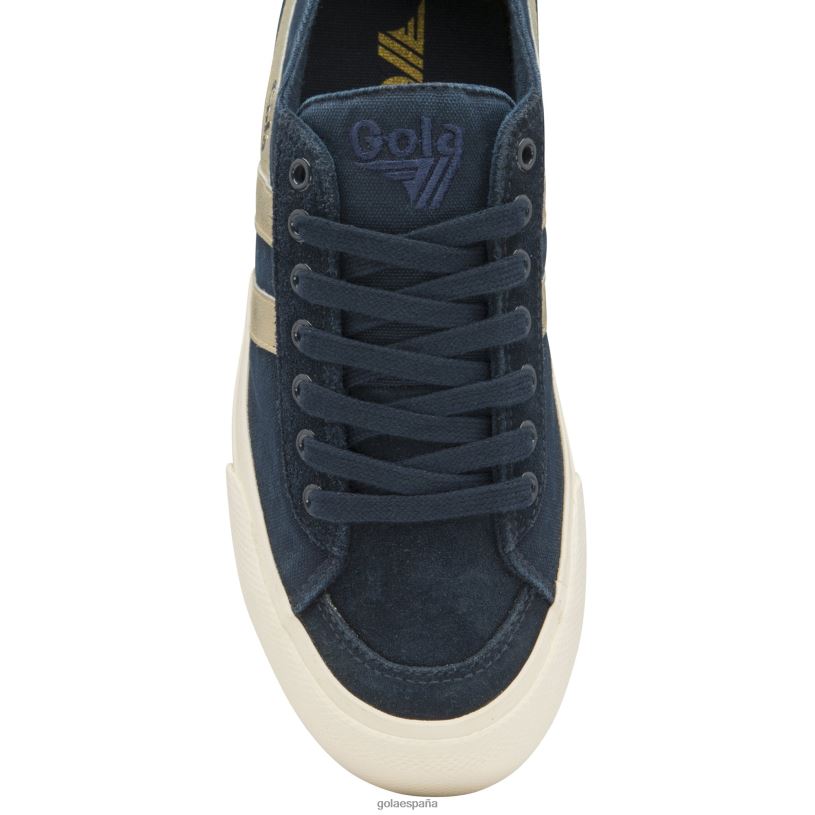 calzado V4PZL477 hombres Gola tenis classics quota ii plimsoll espejados azul marino/oro