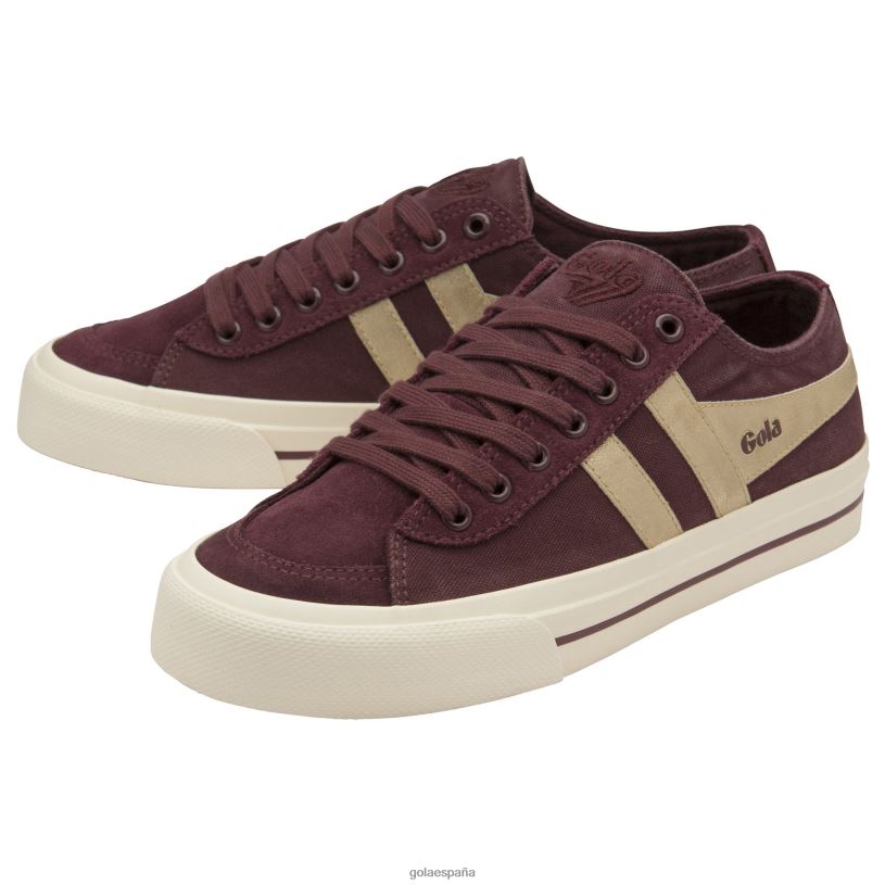 calzado V4PZL478 hombres Gola tenis classics quota ii plimsoll espejados vino de windsor/oro