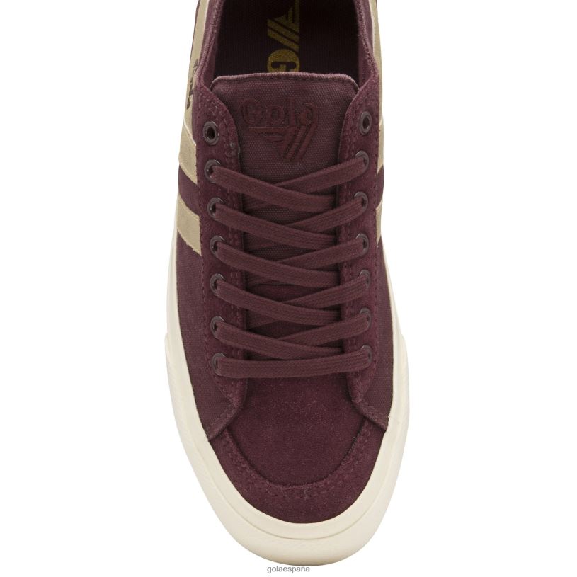 calzado V4PZL478 hombres Gola tenis classics quota ii plimsoll espejados vino de windsor/oro