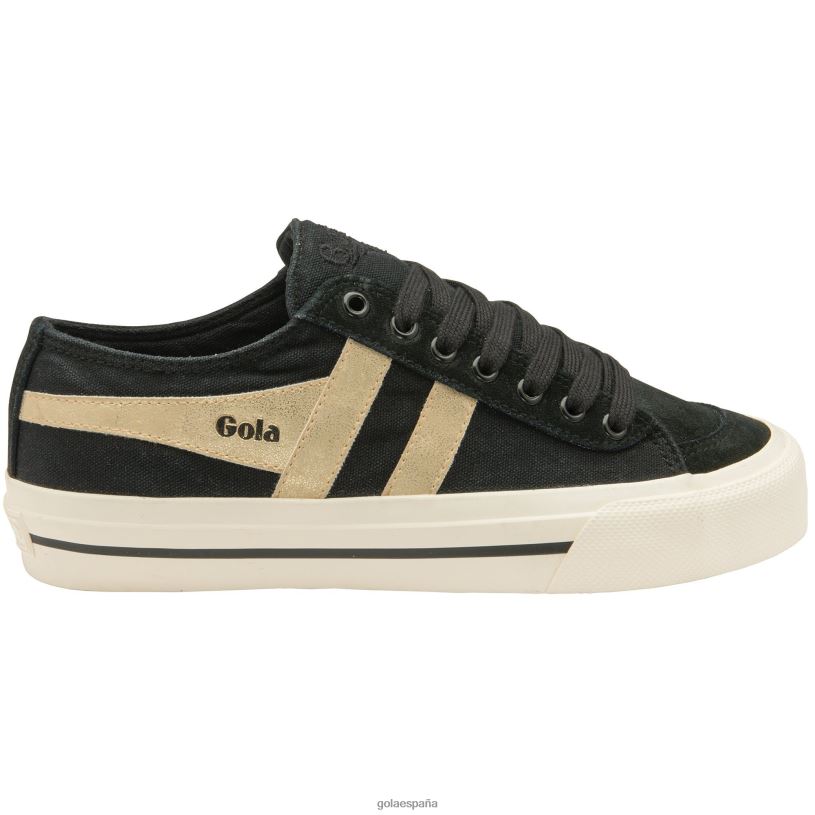 calzado V4PZL479 hombres Gola tenis classics quota ii plimsoll espejados oro negro