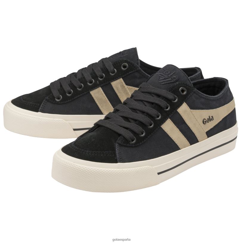 calzado V4PZL479 hombres Gola tenis classics quota ii plimsoll espejados oro negro