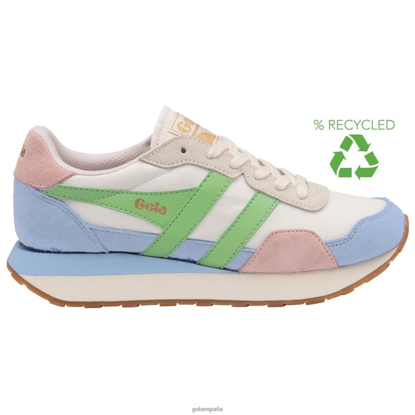 calzado V4PZL312 mujer Gola zapatillas clásicas indiana blanco roto/azul empolvado/verde pátina