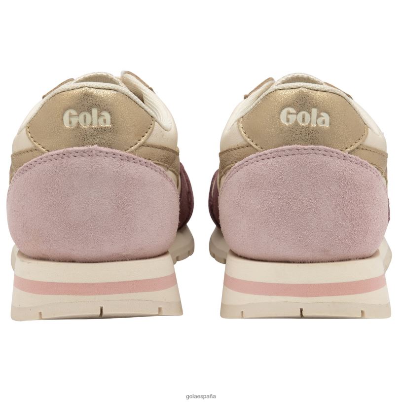 calzado V4PZL314 mujer Gola zapatillas clásicas cuadrante daytona blanco hueso/vino windsor/dorado/rosa tiza