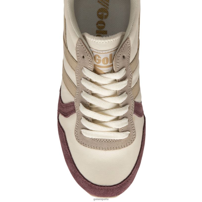 calzado V4PZL314 mujer Gola zapatillas clásicas cuadrante daytona blanco hueso/vino windsor/dorado/rosa tiza