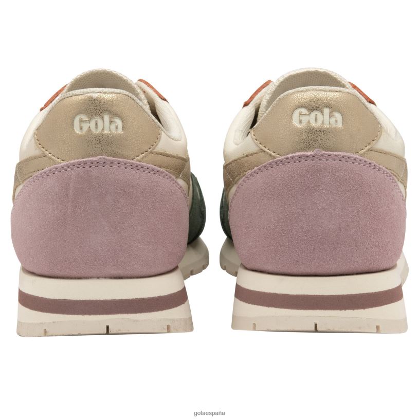 calzado V4PZL316 mujer Gola zapatillas clásicas cuadrante daytona blanco hueso/salvia/dorado/rosa pastel