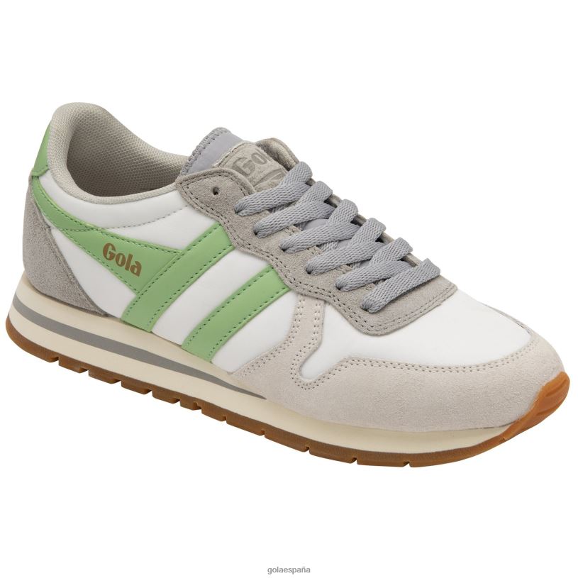 calzado V4PZL320 mujer Gola tenis clásicos daytona chute blanco hueso/gris claro/verde pátina