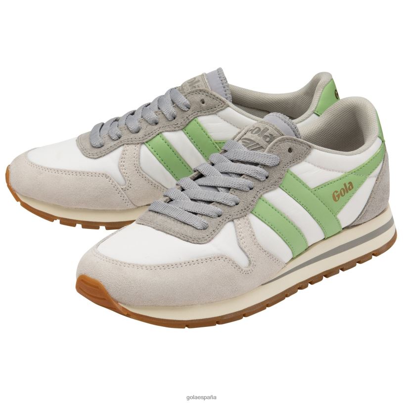 calzado V4PZL320 mujer Gola tenis clásicos daytona chute blanco hueso/gris claro/verde pátina