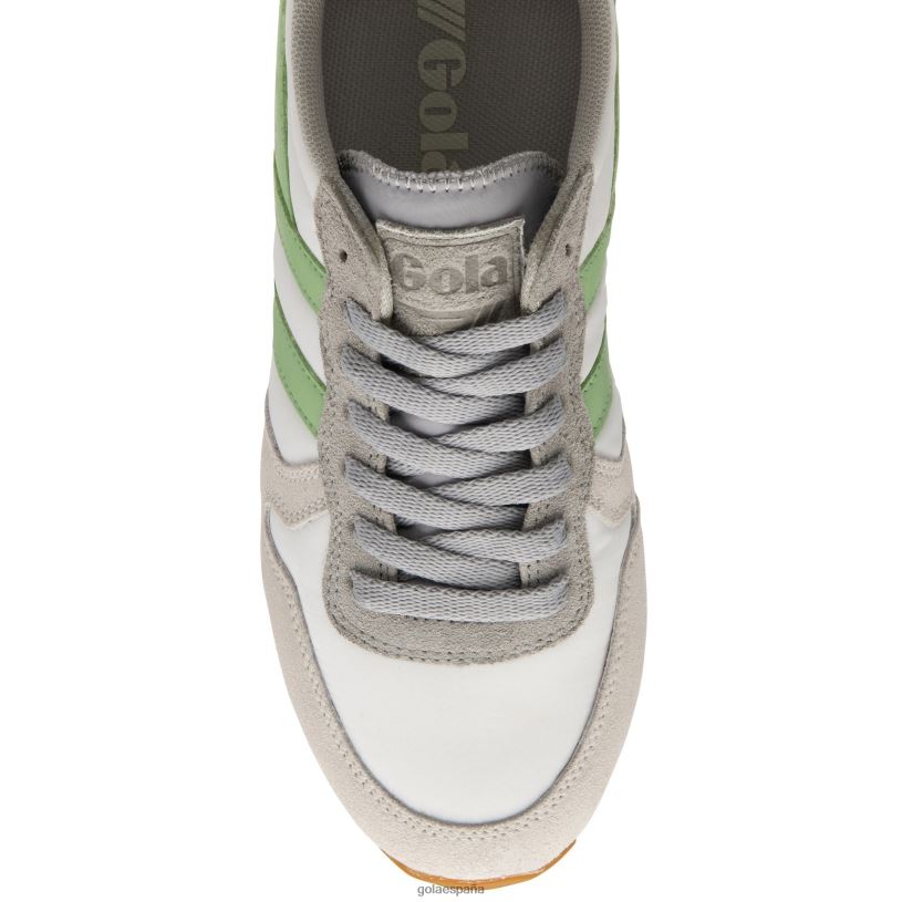 calzado V4PZL320 mujer Gola tenis clásicos daytona chute blanco hueso/gris claro/verde pátina