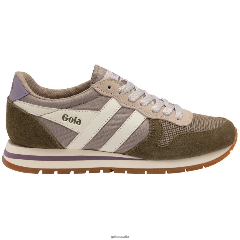 calzado V4PZL322 mujer Gola zapatillas clásicas daytona gris pluma/caqui/blanco roto
