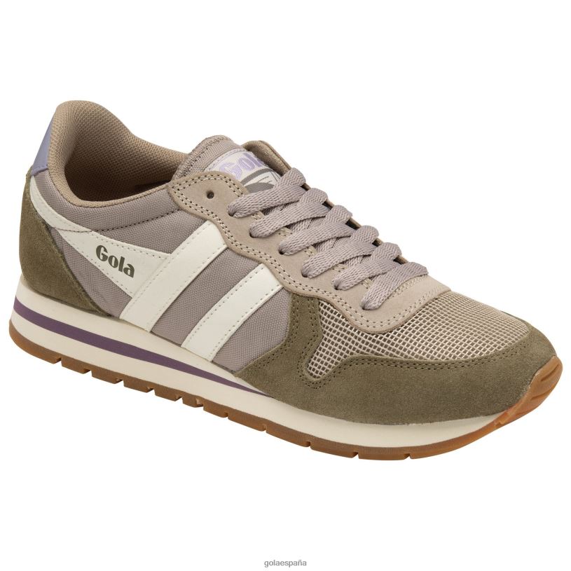 calzado V4PZL322 mujer Gola zapatillas clásicas daytona gris pluma/caqui/blanco roto