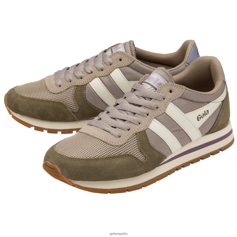 calzado V4PZL322 mujer Gola zapatillas clásicas daytona gris pluma/caqui/blanco roto